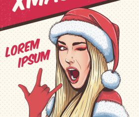 XMAS sales pop art illustration vector