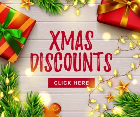 Xmas discounts flyer vector