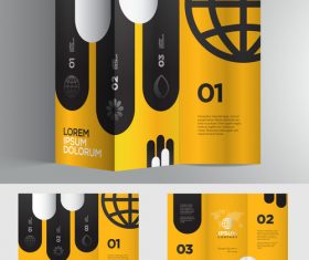Yellow black 3d brochure vector