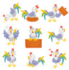 Funny chicken cartoon vector free download