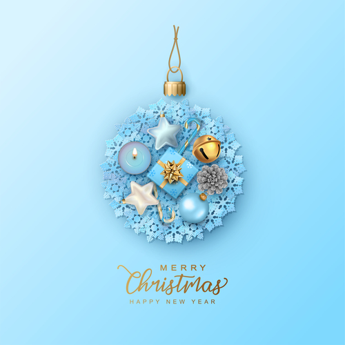 2021 Christmas decoration items vector