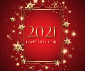 2021 and golden frame vector