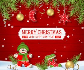 2021 christmas card vector