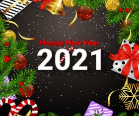 2021 new year greeting card background vector