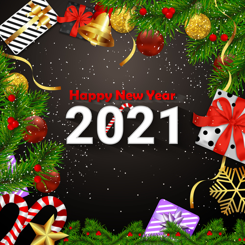 2021 new year greeting card background vector