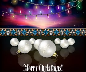 Abstract celebration background with Christmas lights and white decorations vector