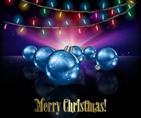 Abstract celebration background with Christmas lights decorations and stars vector