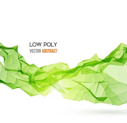 Abstract green low poly background vector