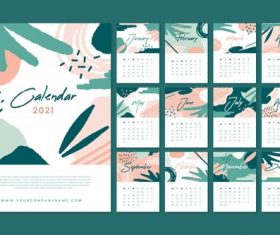 Abstract new year 2021 calendar vector