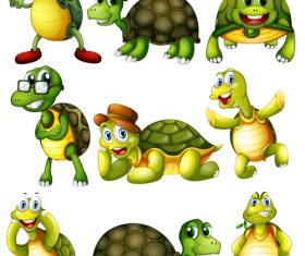 Funny cartoon turtles vectors 03 free download