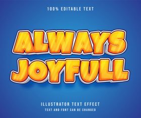 Always joyfull 3d editable text vector