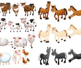 Animal collection cartoon vector