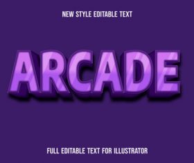 Arcade text style effect vecto