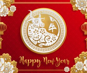 Awesome Chinese New Year Greeting Card Vector