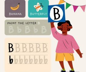 B letter word meaning and spelling vector