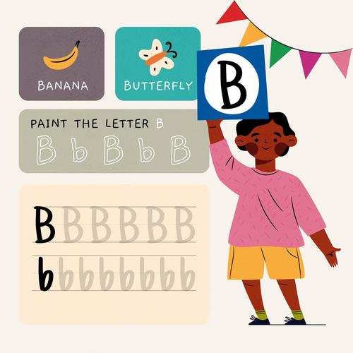 B letter word meaning and spelling vector