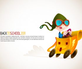 Back to school cartoon illustration vector