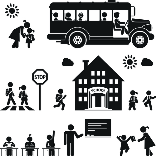 Back to school people pictograms vector