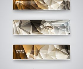 Banners brown polygonal vector