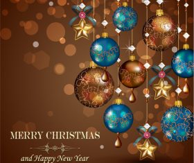 Beautiful Christmas tree decorations vector