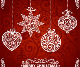 Beautiful christmas greeting card cover vector