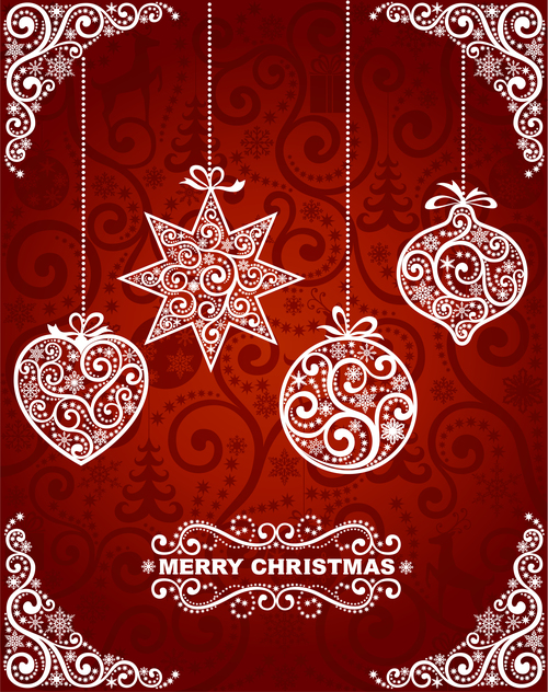 Beautiful christmas greeting card cover vector