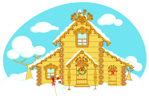 Beautiful house decorated for christmas vector