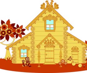 Beautiful wooden house vector