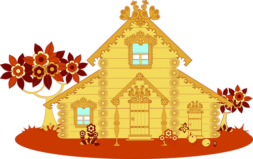 Beautiful wooden house vector