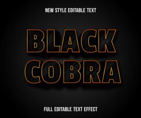 Black cobra court text style effect vector