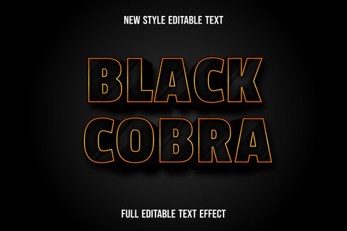Black cobra court text style effect vector