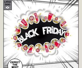 Black friday comic bang vector