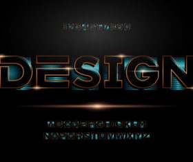 Black shiny 3d editable text vector
