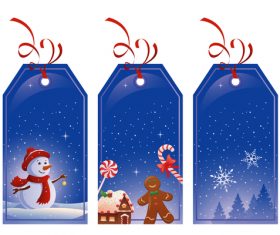 Blue Christmas label card vector
