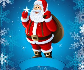 Blue background and santa vector