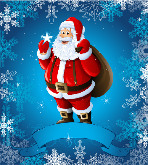 Blue background and santa vector