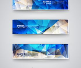 Blue beige polygonal banner vector