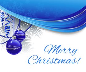 Blue colorful balls christmas tree decoration vector