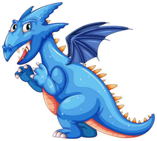 Blue dinosaur cartoon vector