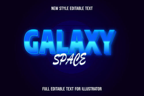 Blue gradient font text style effect vector
