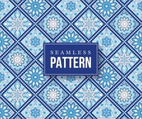 Blue hand drawn mandalas seamless pattern vector