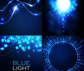 Blue light effect vector set