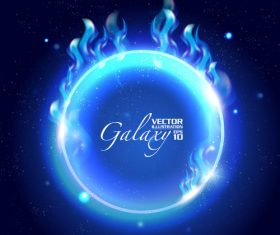 Blue sphere and blue flame background vector