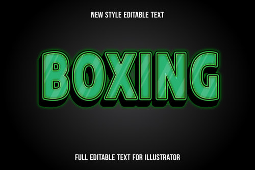 Boxing text style effect vector