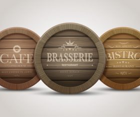 Brasserie wooden label vector