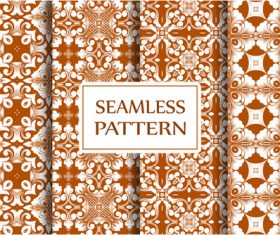 Brown baroque seamless background pattern vector