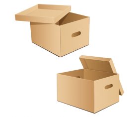 Brown goods storage box vector
