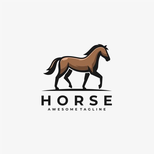 Brown horse logos vector