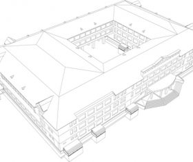Building construction sketch vector