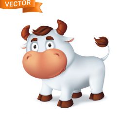 Bull cartoon icon vector